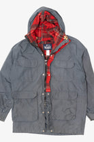 Vintage Gray Woolrich Plaid Flannel Lined Coat (1980s)