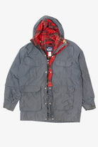 Vintage Gray Woolrich Plaid Flannel Lined Coat (1980s)