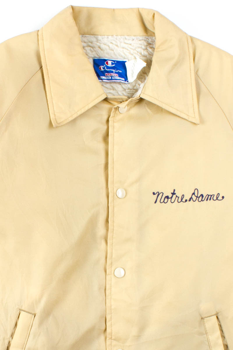 Vintage Champion Notre Dame Sherpa Lined Coach Jacket