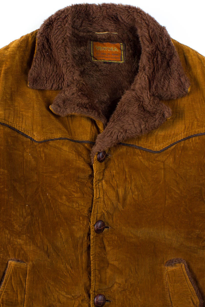 Brown Sherpa Lined Corduroy Coat 4