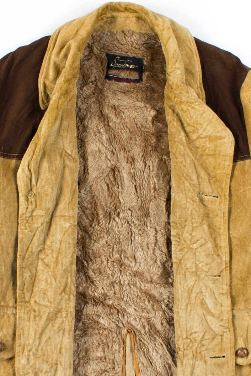 Golden Brown Patches Winter Coat