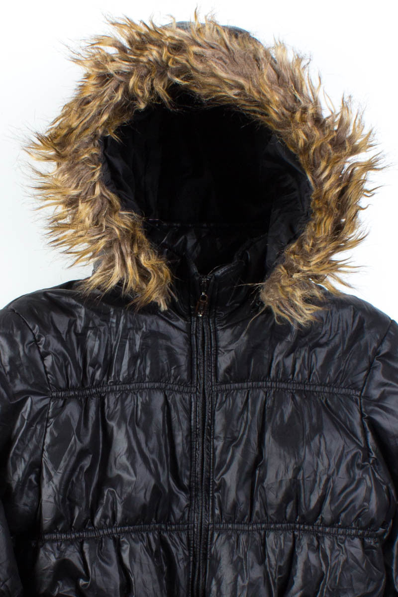 Black Glossy Puffer Parka