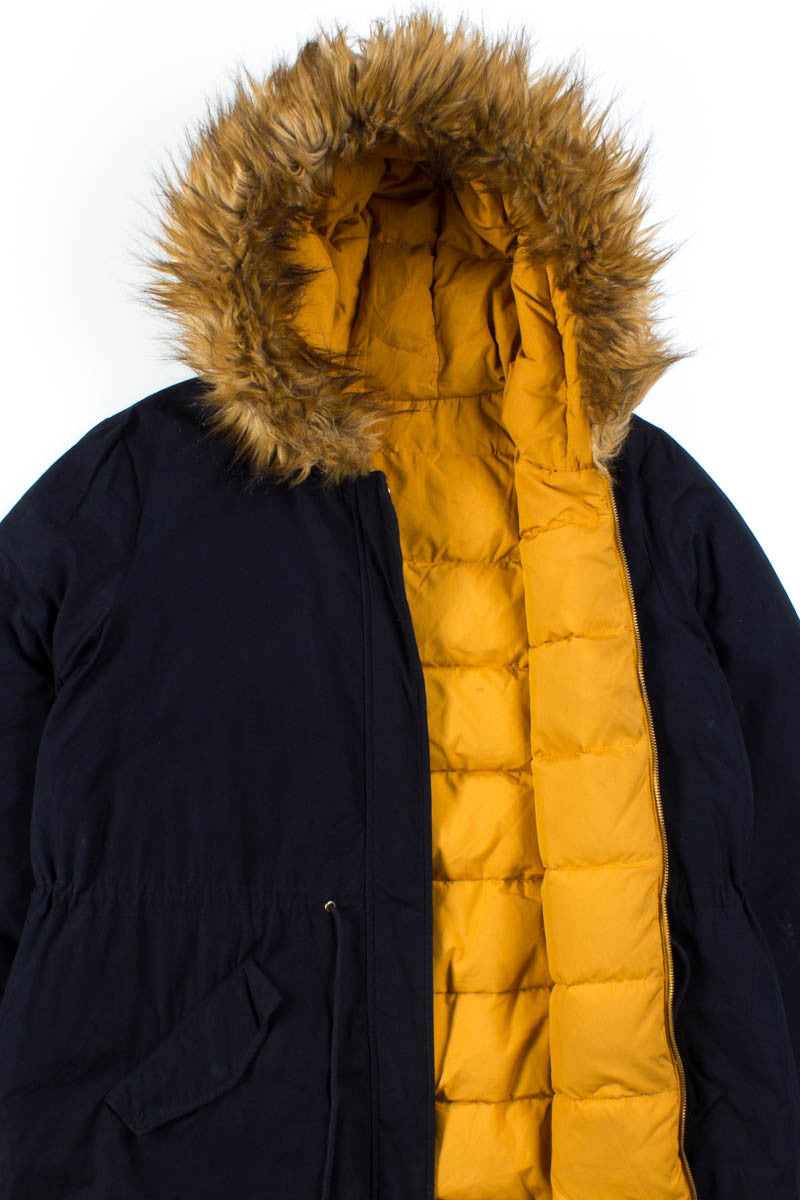 Black & Mustard Reversible Parka