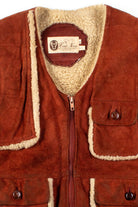 Vintage Sherpa Lined Suede Vest