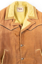 Beige Sherpa Lined Corduroy Coat