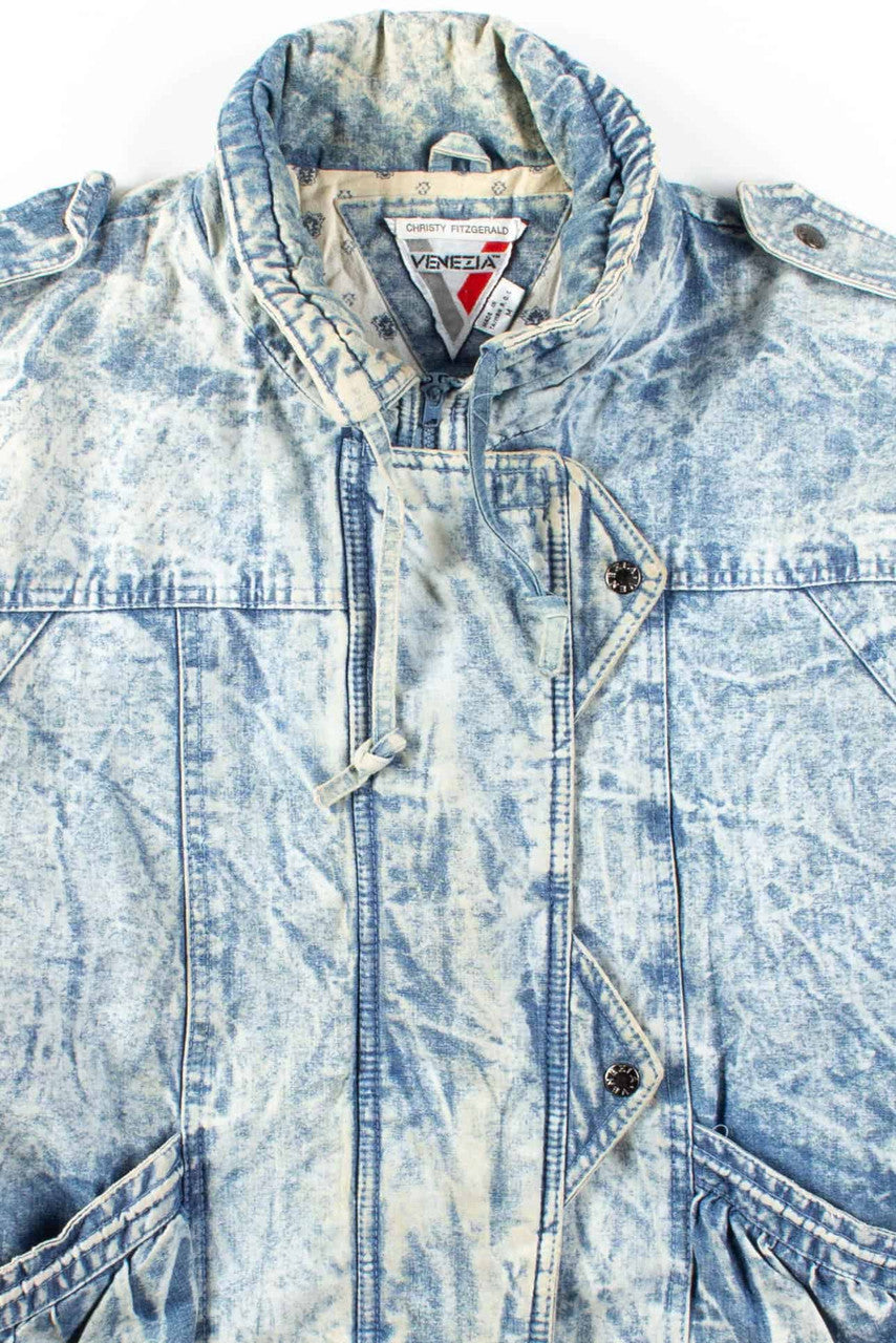 Acid Washed Denim Winter Jacket
