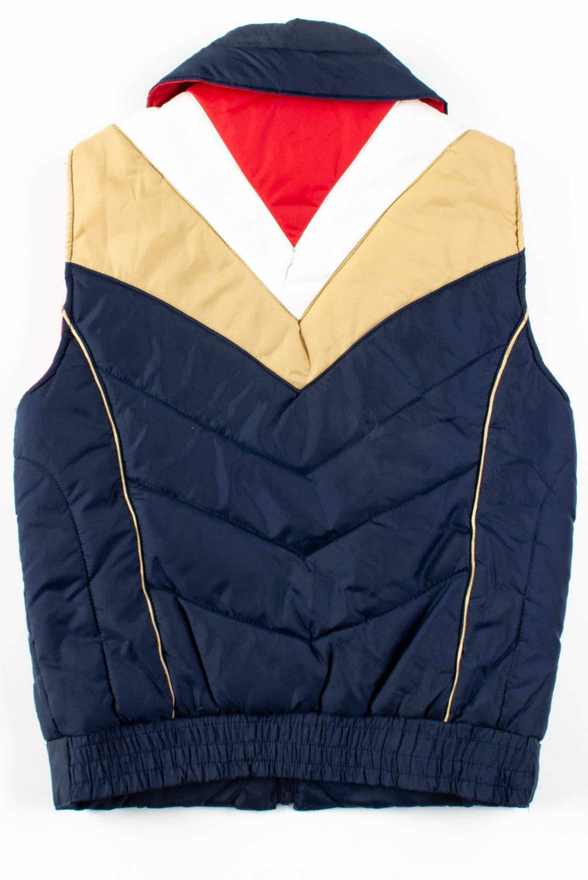 Navy Striped Puffer Vest