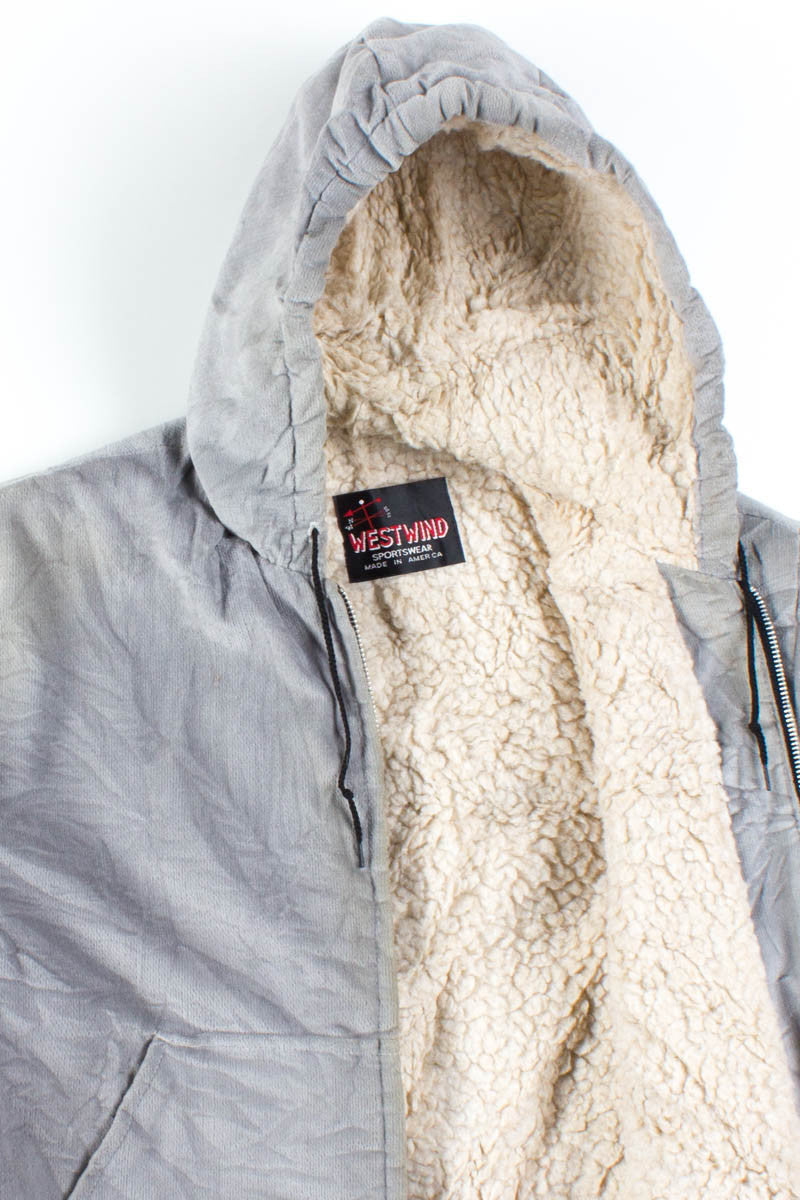 Grey Sherpa Lined Hooded Jacket