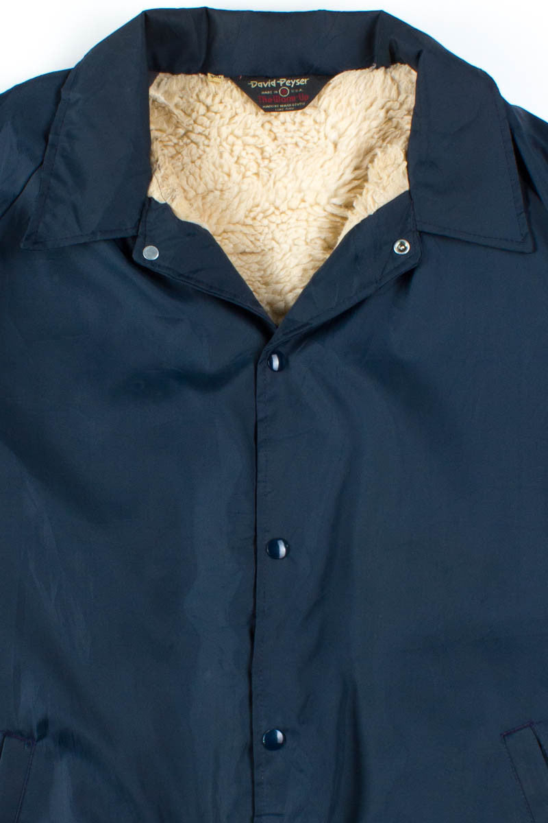 Navy Sherpa Lined Coach Jacket