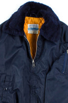 Navy Nylon Bomber Jacket