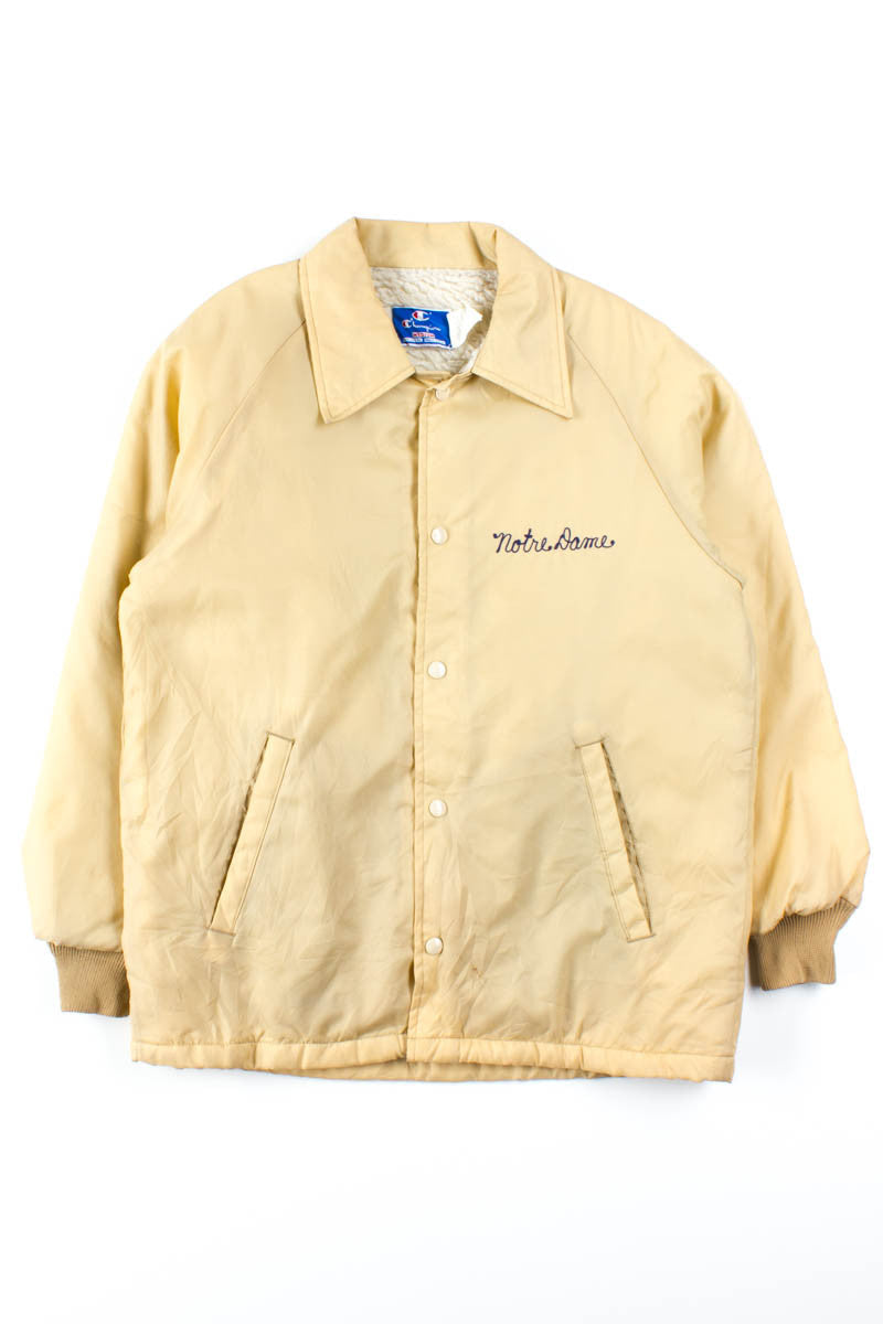 Vintage Champion Notre Dame Sherpa Lined Coach Jacket
