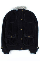 Black Sherpa Lined Corduroy Jacket