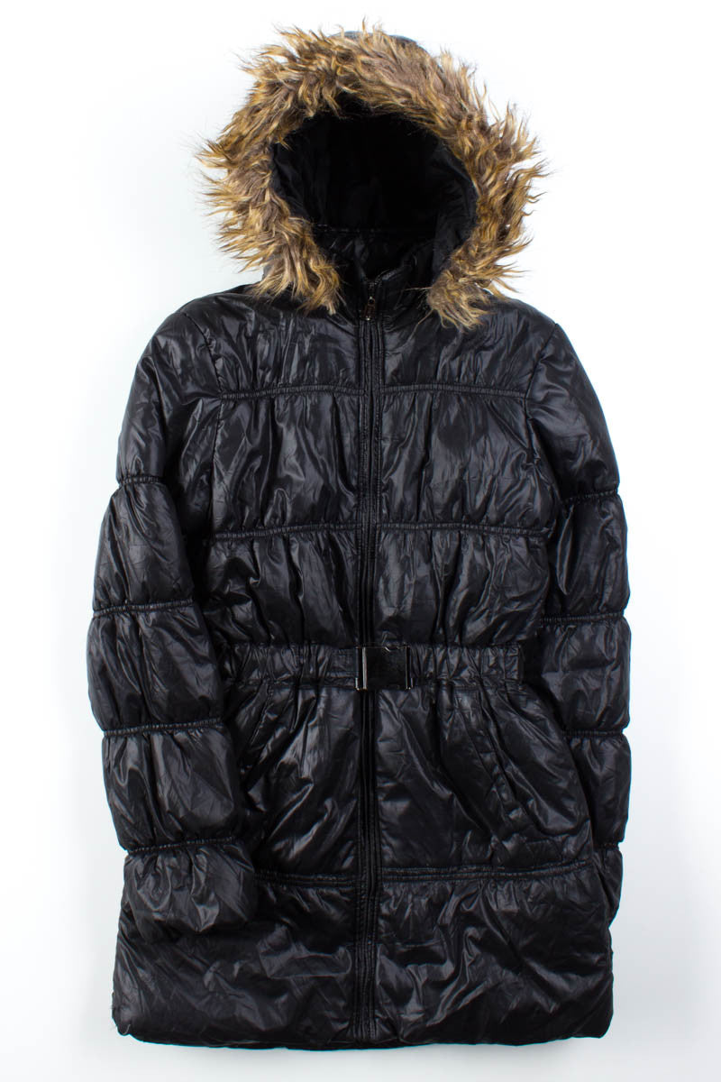 Black Glossy Puffer Parka