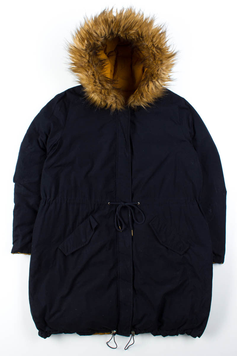 Black & Mustard Reversible Parka