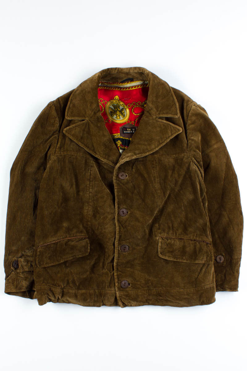 Brown Silk Lined Corduroy Jacket