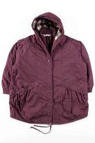 Plum Flannel Lined Oversized Parka