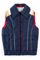 Navy Striped Puffer Vest