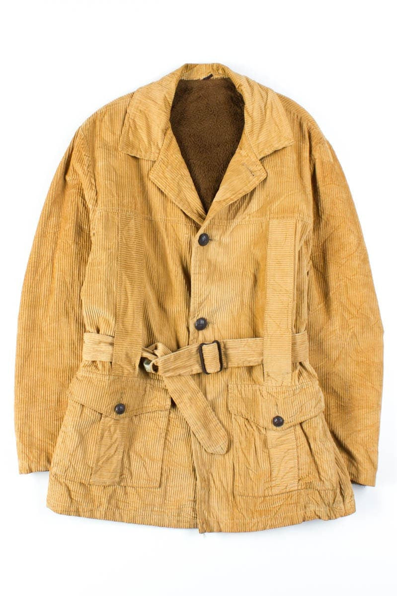 Gold Corduroy Belted Coat