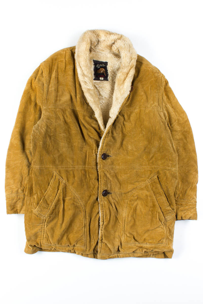 Gold Corduroy Sherpa Lined Coat