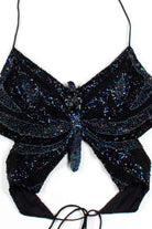 Black Beaded Butterfly Bralette