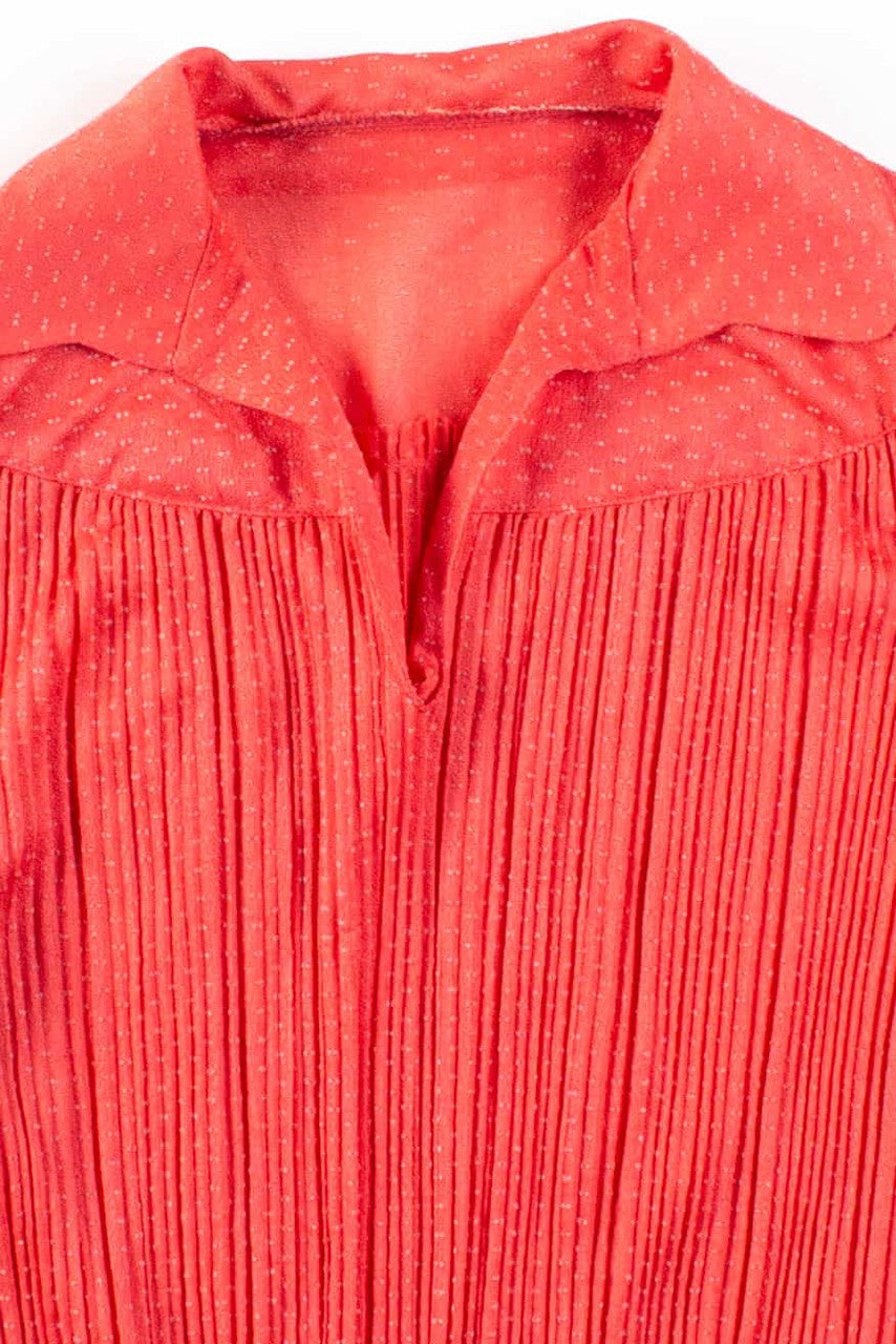 Pink Pleated Vintage Blouse