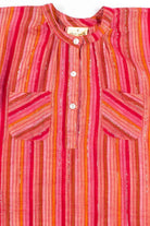 Sheer Striped Henley Blouse