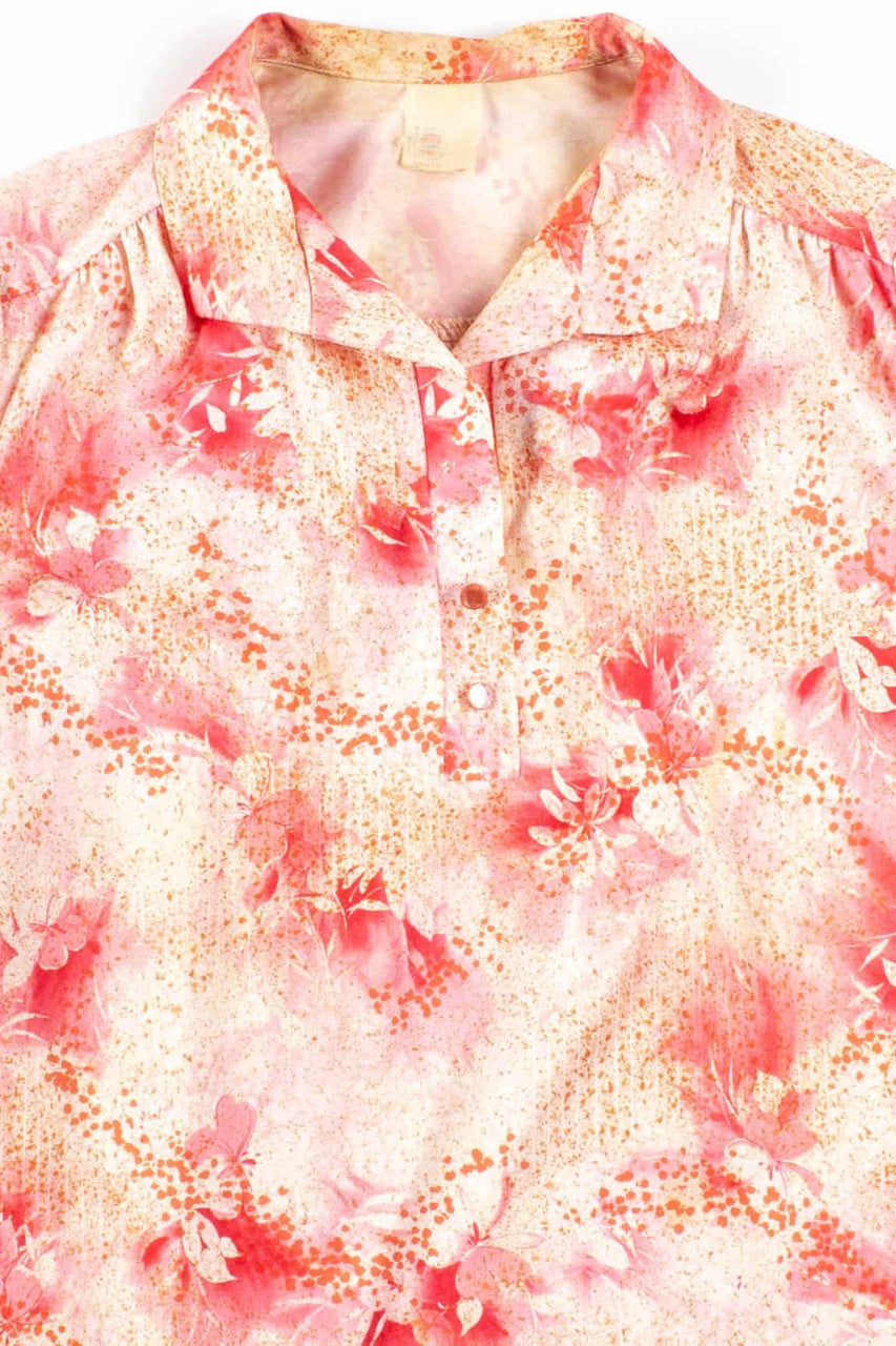Pink Floral Vintage Blouse