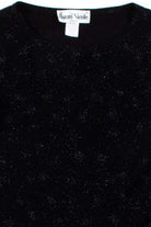 Black Glitter Flapper Top