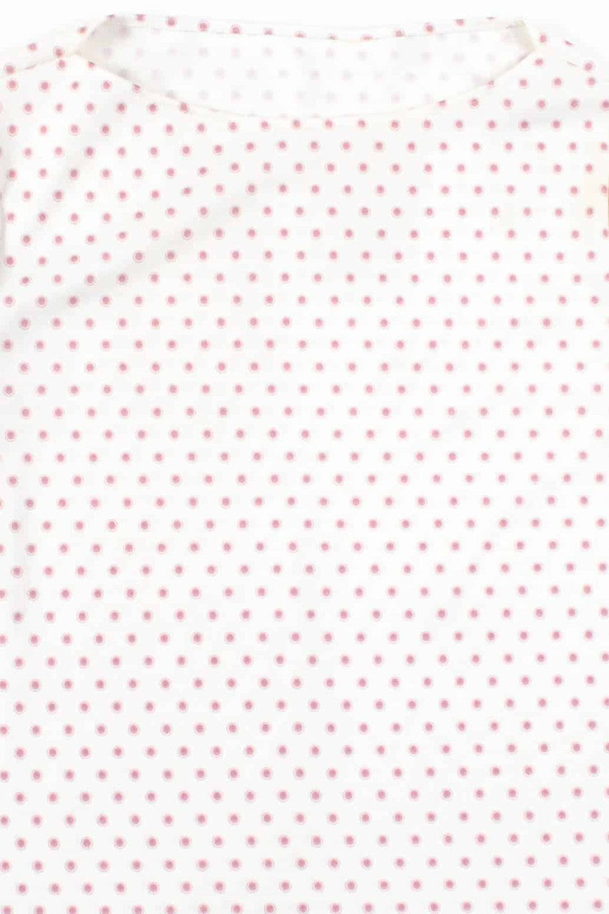 White Polka Dot T-Shirt Blouse