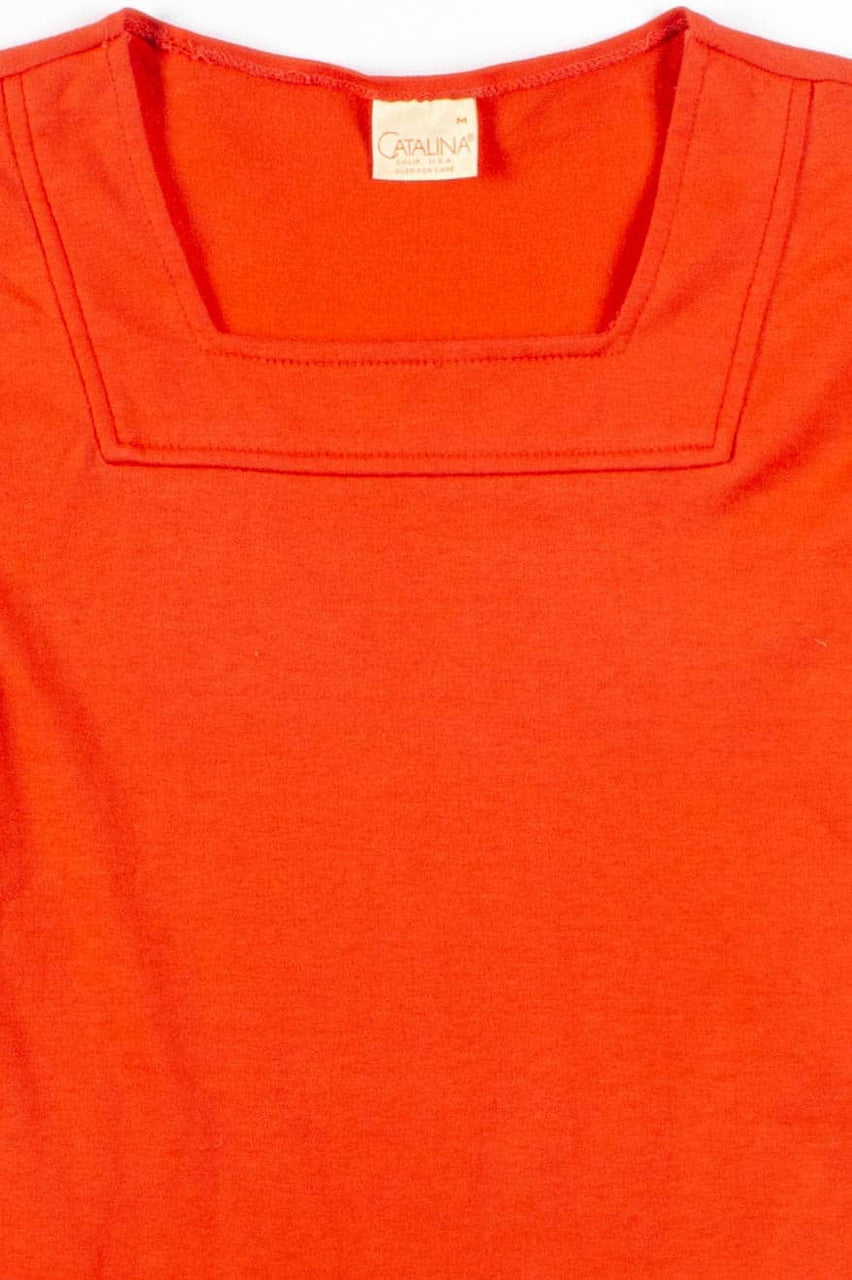 Vintage Orange Square Neck Top