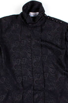 Black Paisley Shoulder Button Blouse