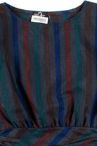 Dark Multicolor Pleated Waist Blouse