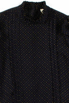 Vintage Pleated Dotted Blouse