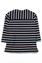 Black Striped Cape Collar Blouse