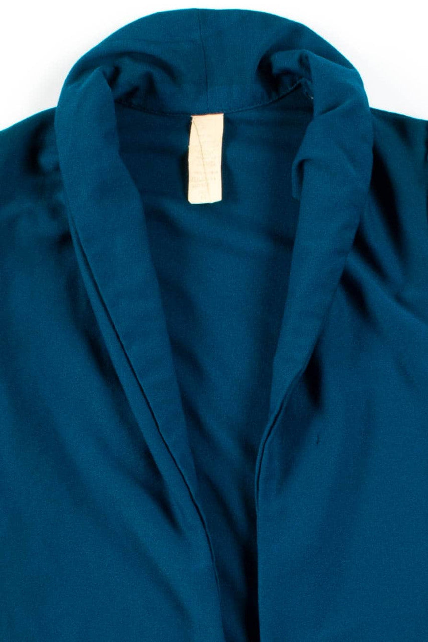 Dark Teal Open Front Blouse