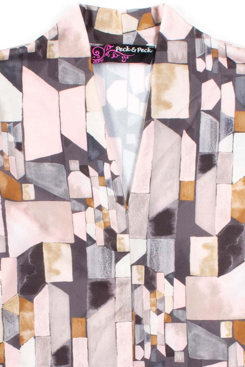 Pink Geometric Stretch Top