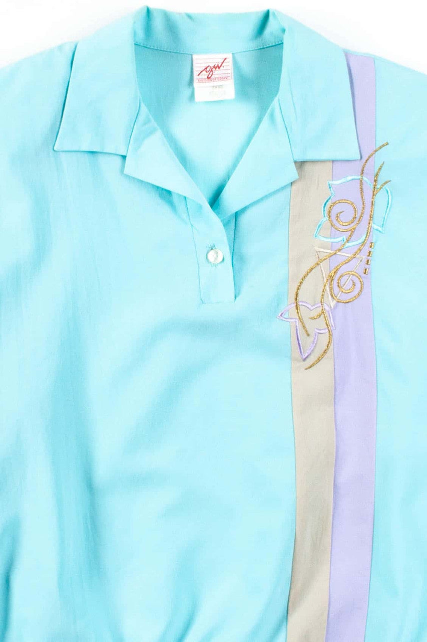 Turquoise Abstract Blouse