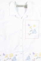 White Floral Button Up
