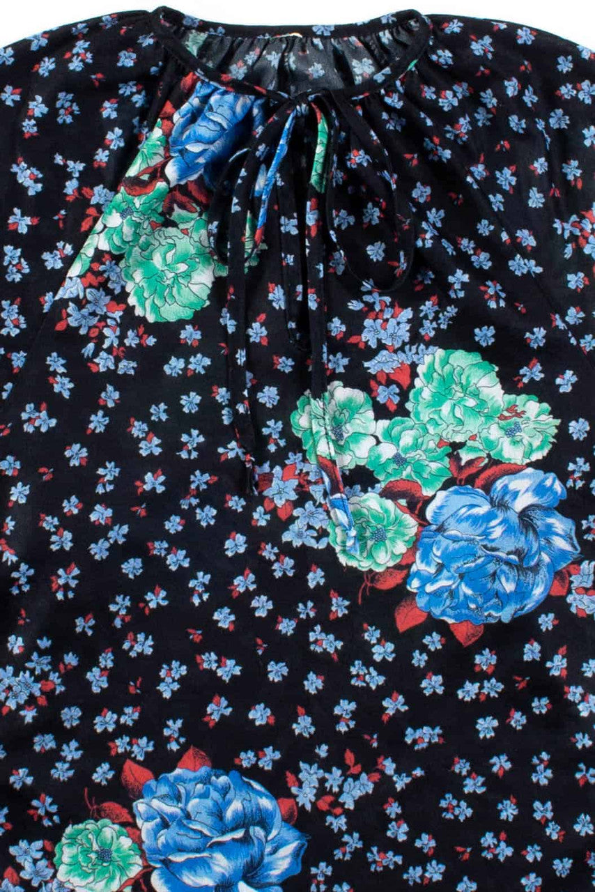 Black Floral Sheer Blouse