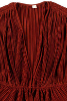 Rust Pleated Peplum Top