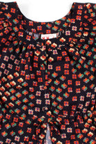 Black Floral Pattern Vintage Blouse