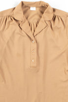 Tan Pleated Polo Top