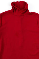 Red Turtleneck Blouse