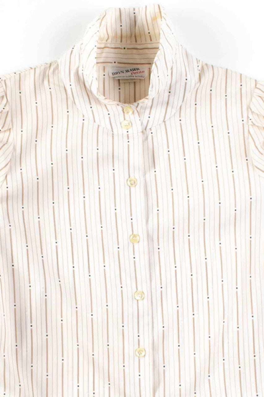 Tan Striped Button Up Blouse