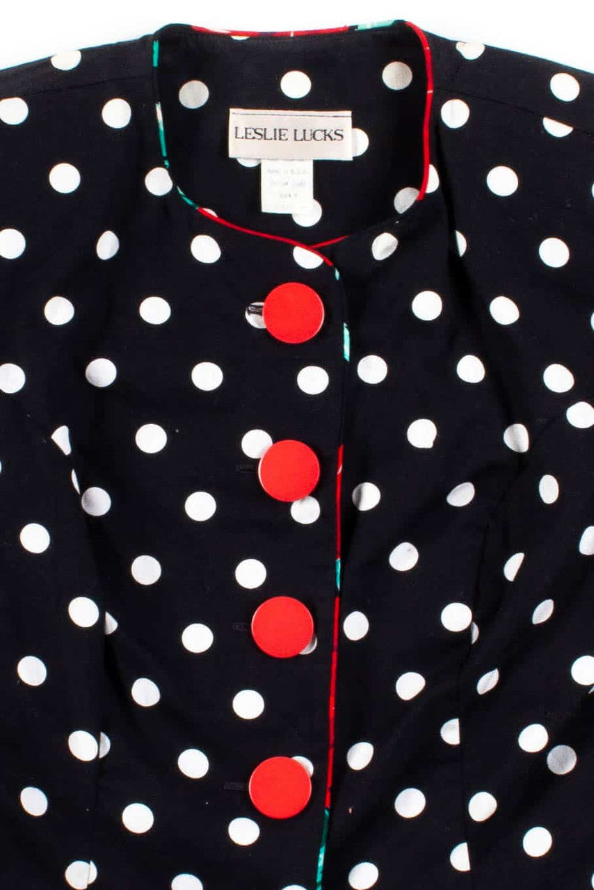 Vintage Polka Dot Button Up Vintage Top