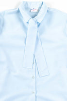 Light Blue Tie Neck Blouse