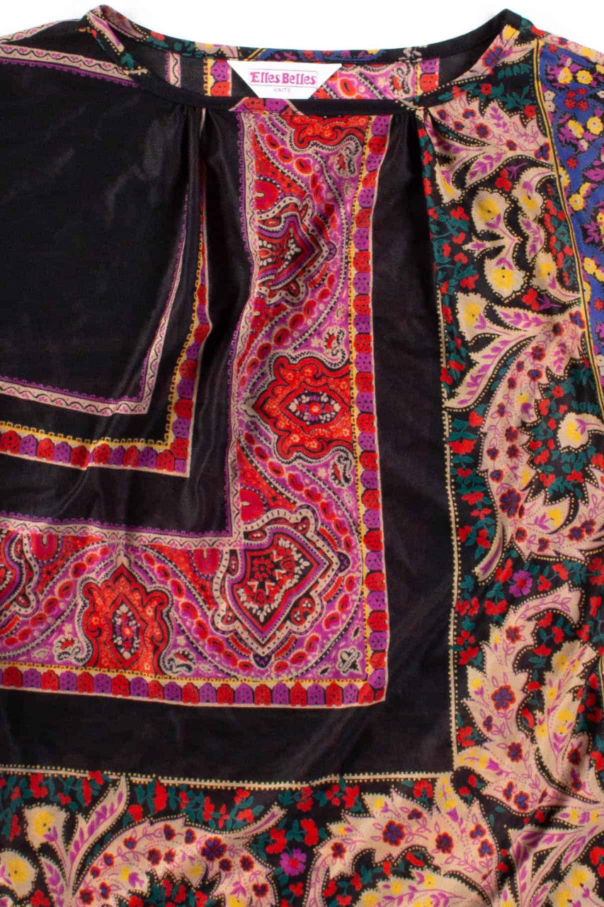 Bandana Print Sheer Blouse