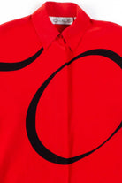 Red Ellipses Silk Blouse