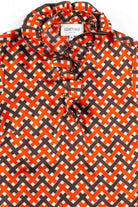 Interlocking Squares Ruffled Blouse