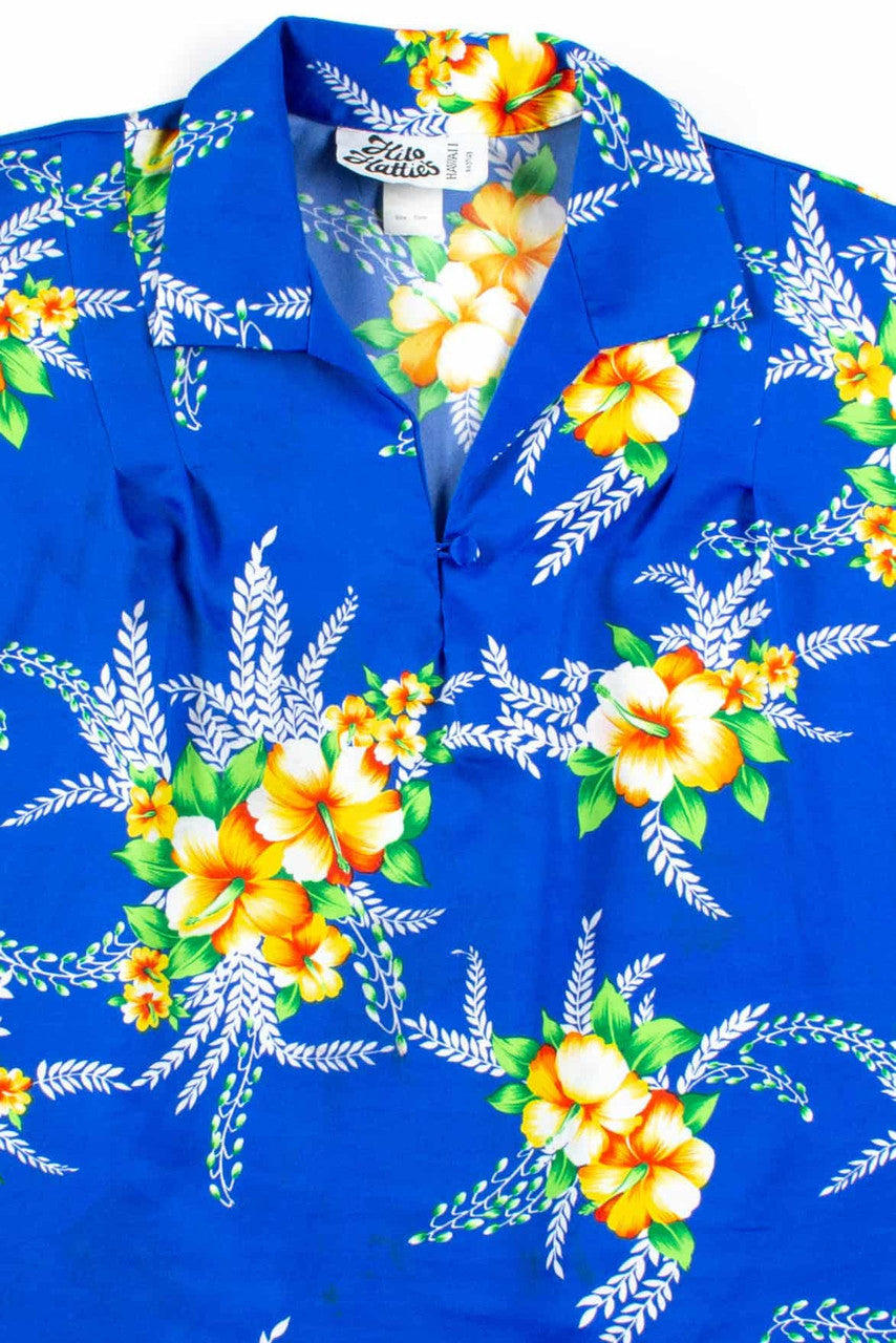 Blue Hawaiian Sleeveless Blouse